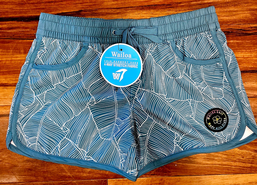 LADY VOLLEY 4 WAY STRETCH SHORT STYLE#LD23-14 "GREEN/WHITE BANANA LEAF"