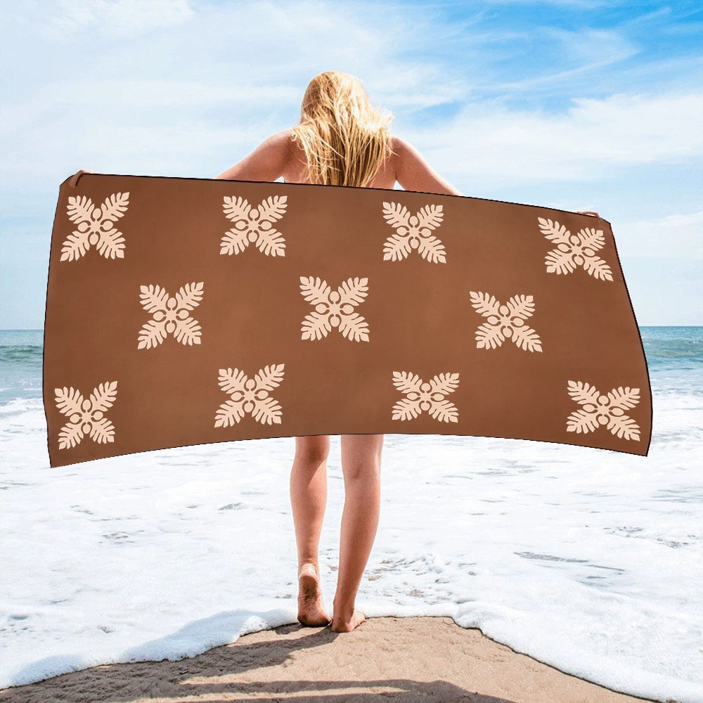 MICROFIBER BEACH TOWEL, STYLE#TOWEL-68 "BROWN QUILT"