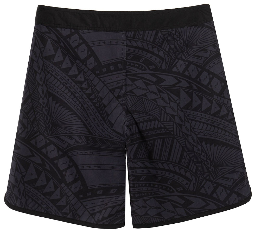 Thumbnail: MEN 4 WAY STRETCH BOARD SHORT STYLE#XC25-38 "DARK GREY TRIBAL"