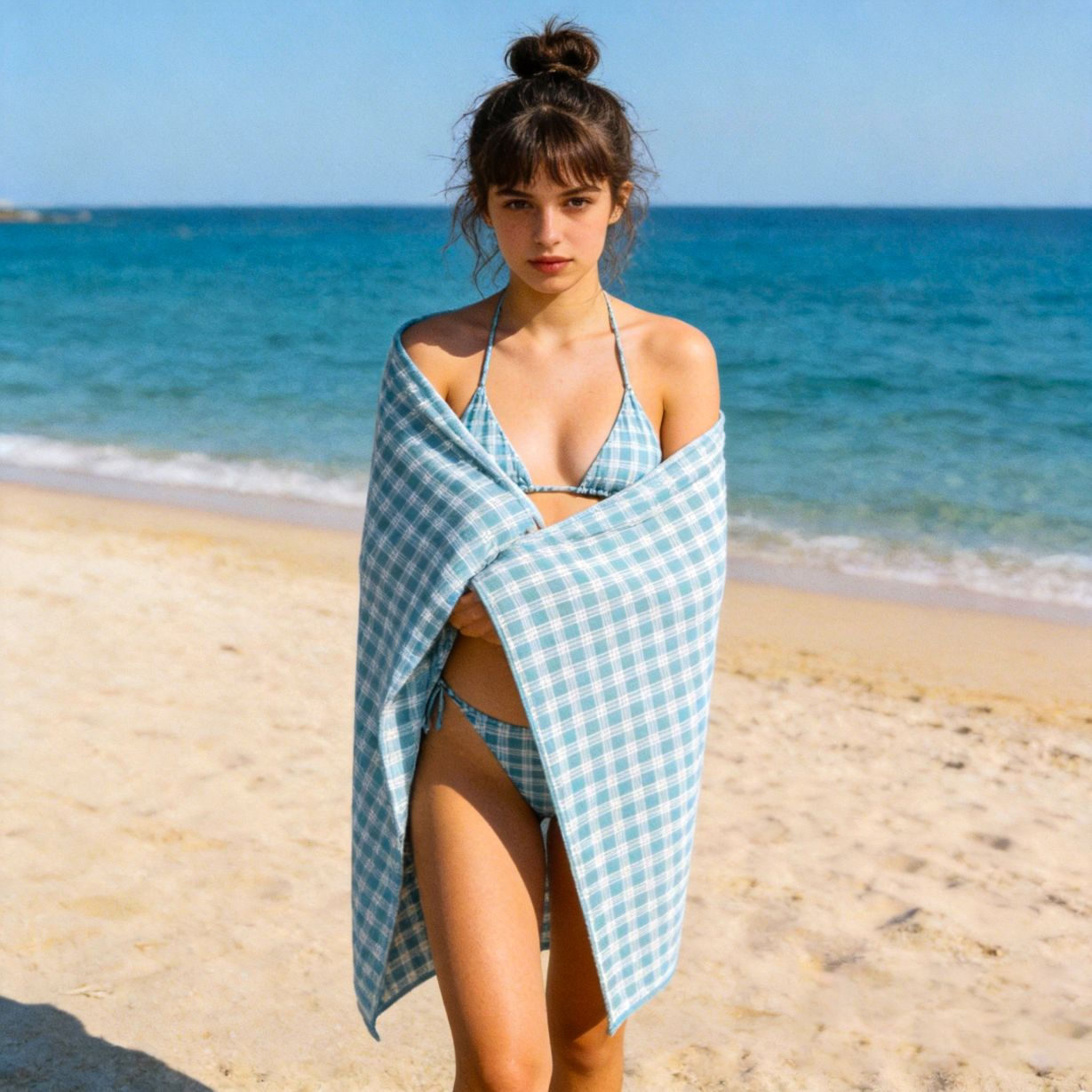 MICROFIBER BEACH TOWEL, STYLE#TOWEL-75 "TEAL PALAKA"