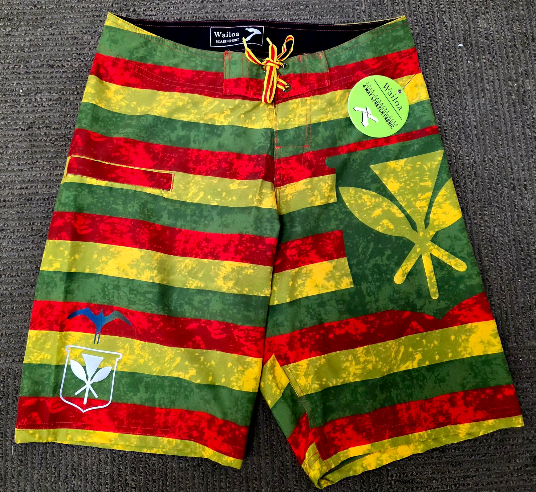 Kid's 4 WAY STRETCH Board Short "KANAKA FLAG" XC23-41"