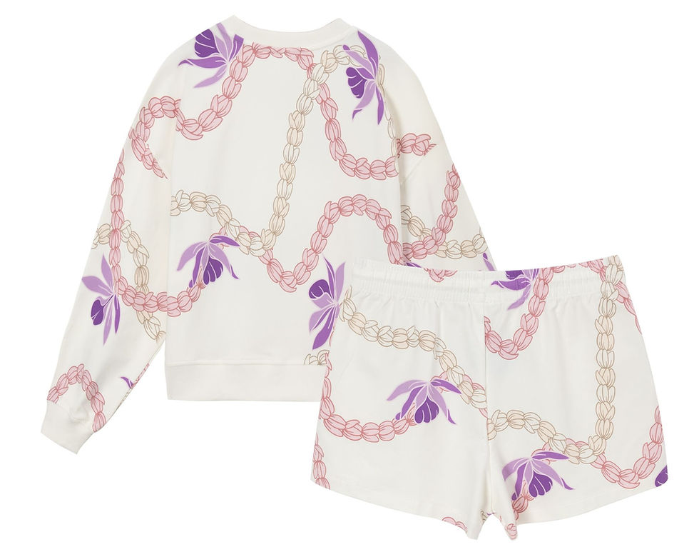 Thumbnail: CROP CREW NECK SWEATER STYLE"SS-39  "JR. CREAM  PIKAKE LEI"             "