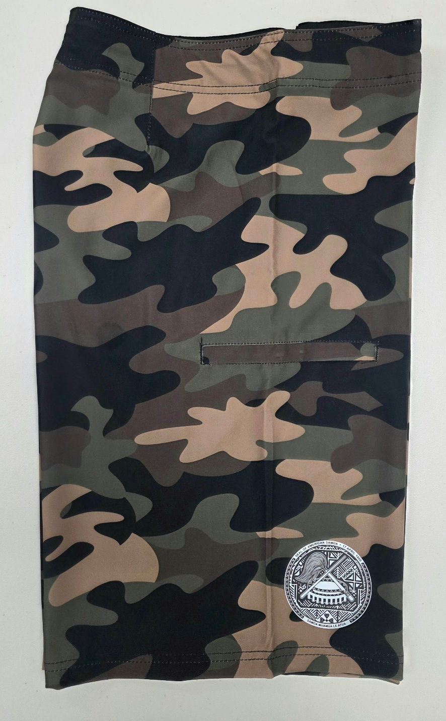 Thumbnail: MEN 4 WAY STRETCH BOARD SHORT STYLE#DC26-5 "CAMO/REFLECTIVE FLAG"