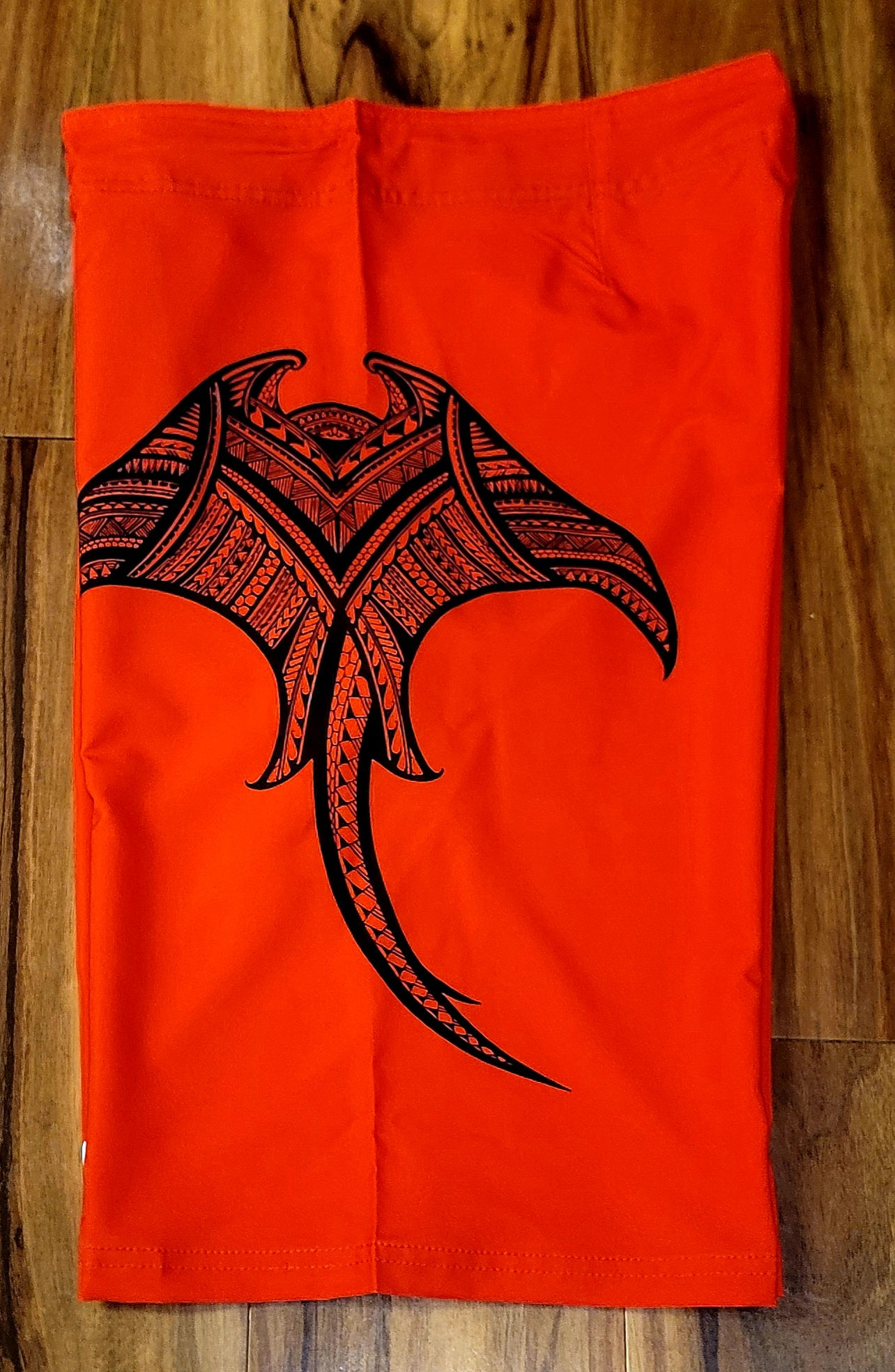 MEN 4 WAY STRETCH BOARD SHORT STYLE#XC21-44 "Red Tribal Stingray"