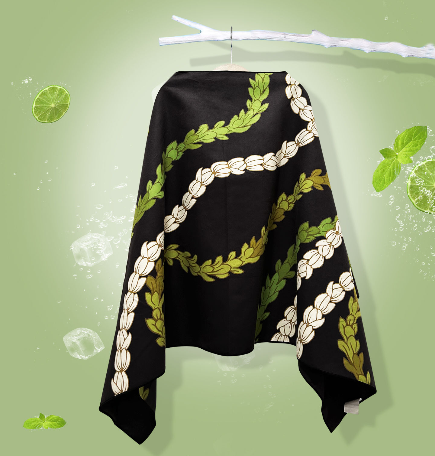MICROFIBER BEACH TOWEL, STYLE#TOWEL-57 "Black Pankalana"