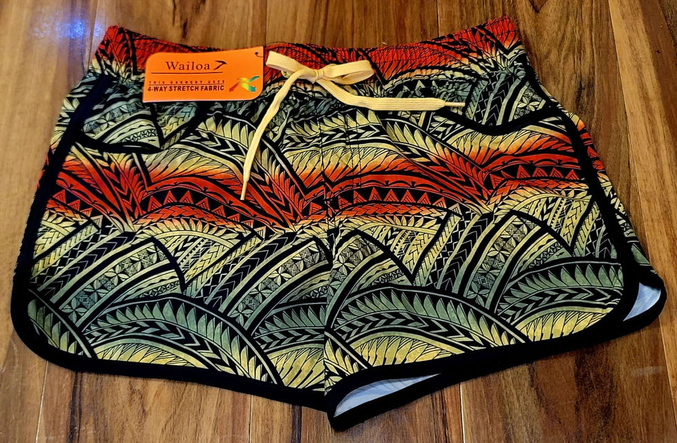 LADY 4 WAY STRETCH VOLLEY SHORT STYLE#LD22-1" RASTA TRIBAL"