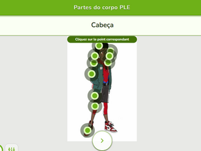 Brazilian Portuguese A1 level game body parts vocabulary