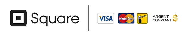 Différents modes de paiements acceptés : VISA - MASTERCARD - INTERAC - ARGENT COMPTANT