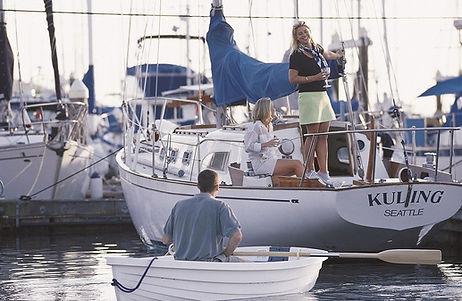 Cruiser Sailboat with Dinghy