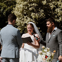 Mike Walker Celebrant officiating a garden wedding