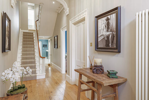 Photography of Regency House Cheltenham, beautifully decorated Entrance Hall