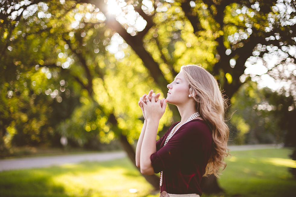 self care praying meditating
