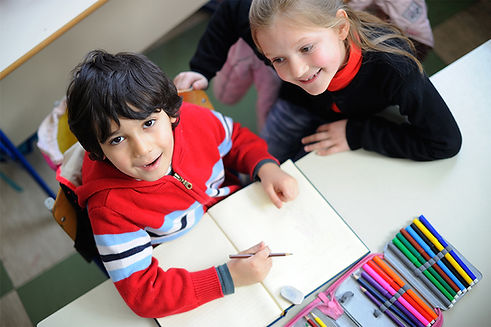 Children Drawing Together