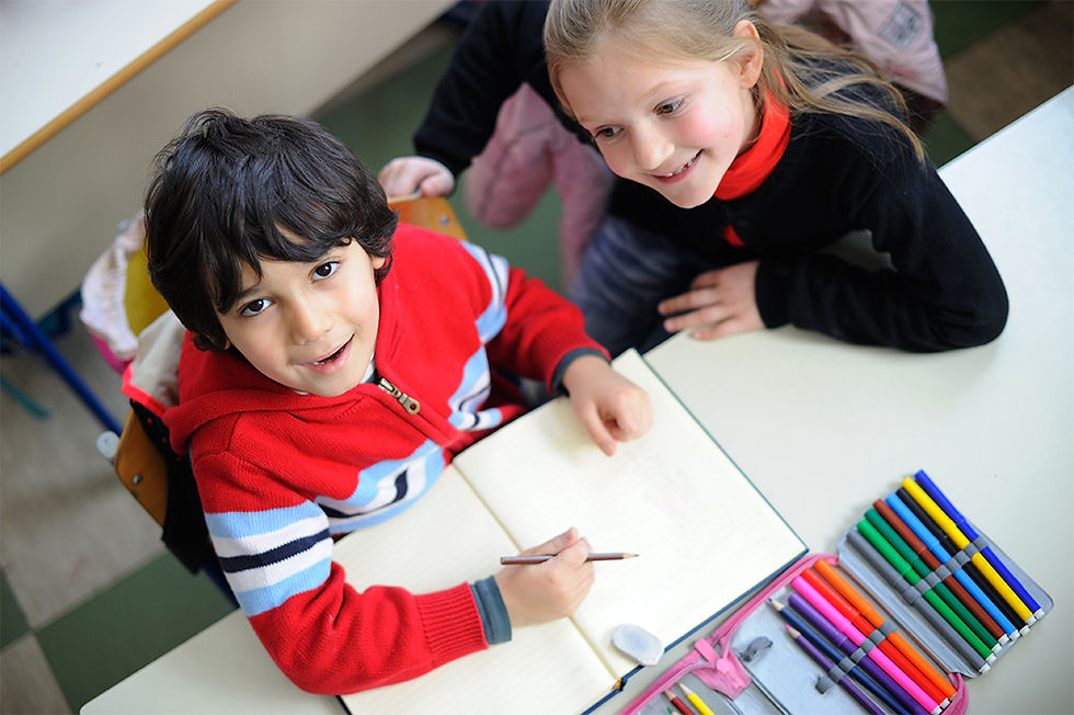 Children Drawing Together