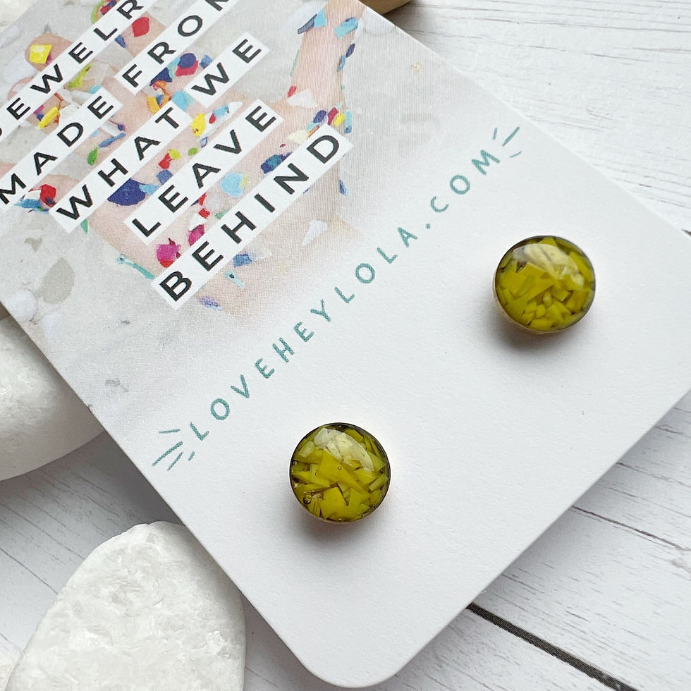Thumbnail: Sunshine Yellow 8 mm Circle Post Earrings in Gold (E386)