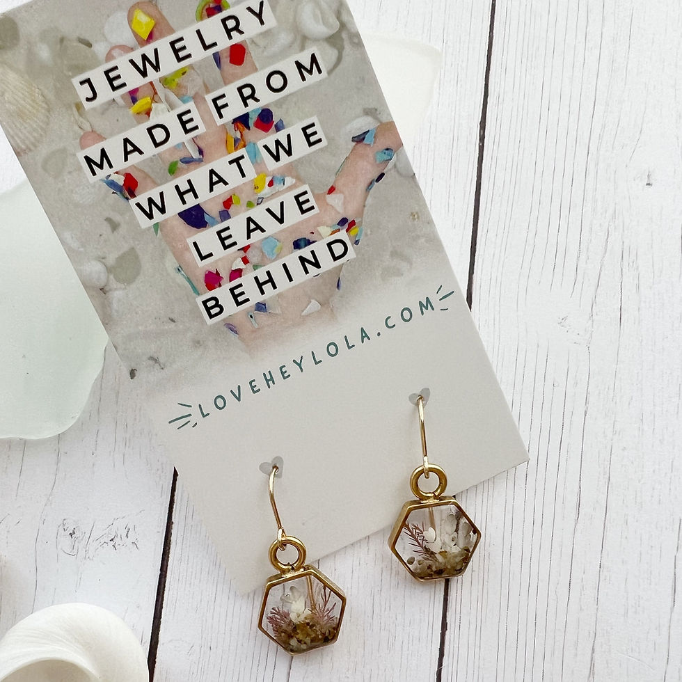 Thumbnail: Tidepool Hexagon Pendant Earrings in Gold (TP5)