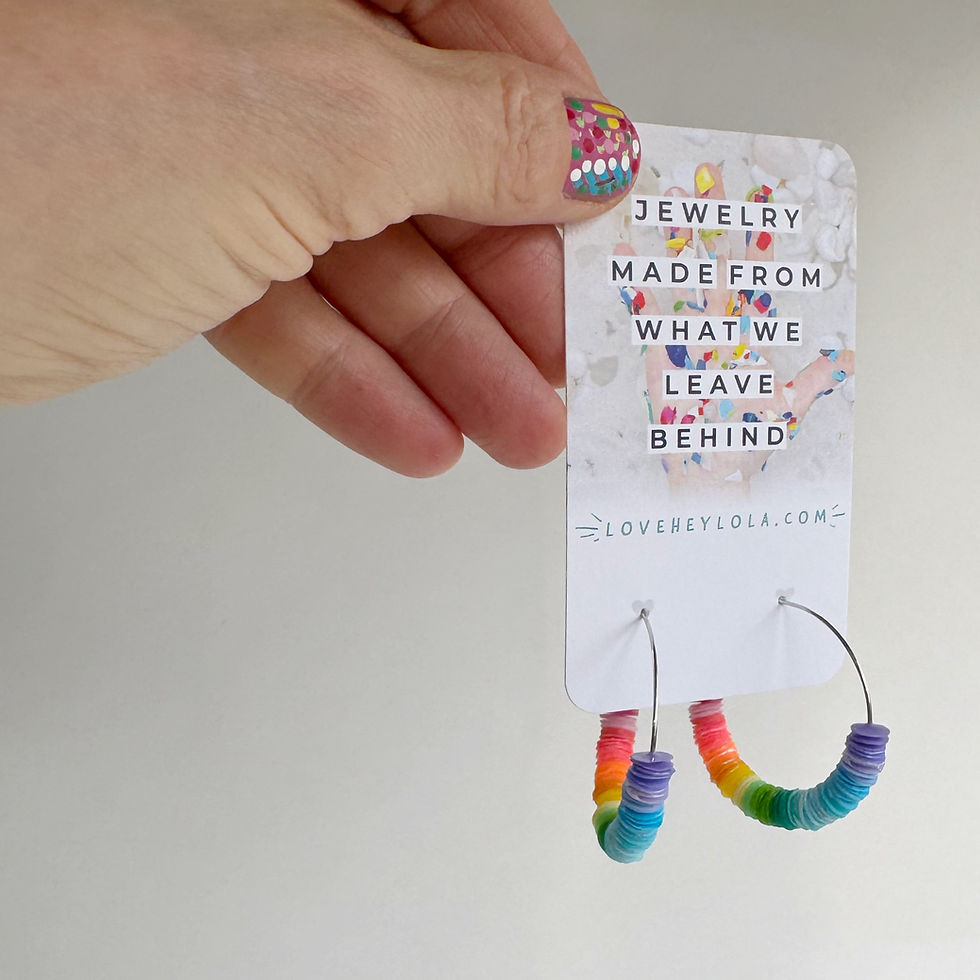 Thumbnail: Ida - Pastel Rainbow Silver Hoop Earrings