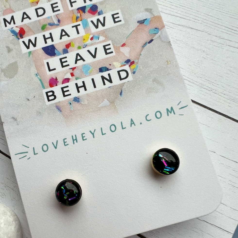 Thumbnail: Midnights Sparkled Moody Mix 6 MM Circle Trash Stud Post Earrings in Gold