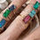Thumbnail: Electric Sparkle with Silver Rectangle Ring in Silver -Sz 9 (040/031-REC))