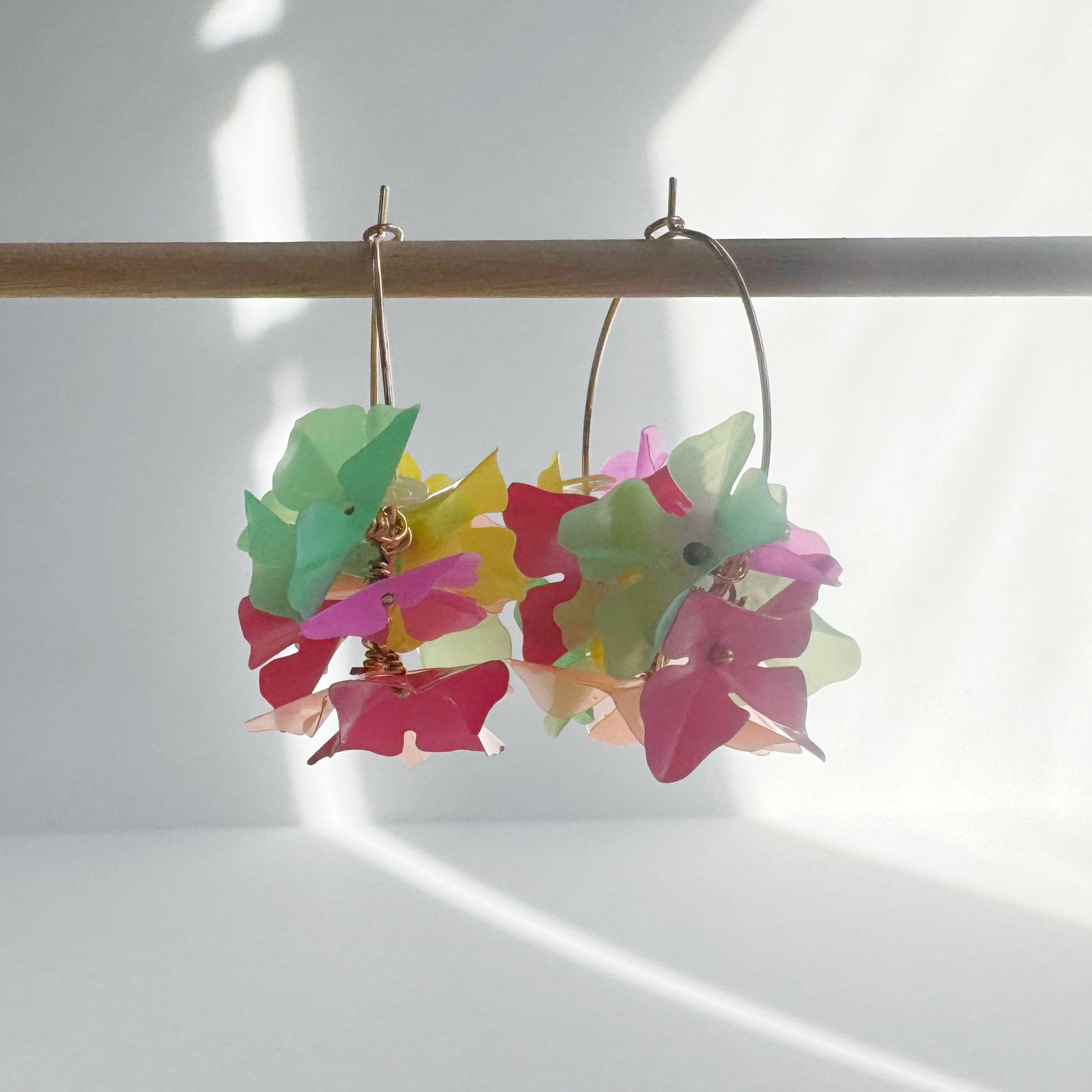 Spring has Sprung Recycled Flower Hoops in Gold