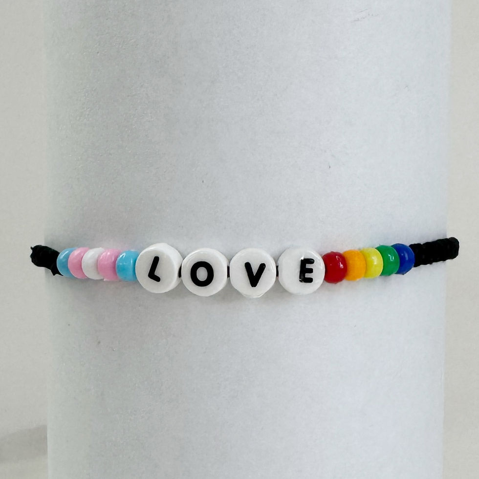 Thumbnail: Pride / Trans Love Reclaimed Stretch Adjustable Bracelet
