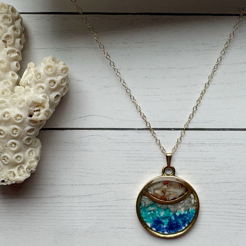 Thumbnail: Ocean Beach Recycled Plastics Necklace in Gold (N26)