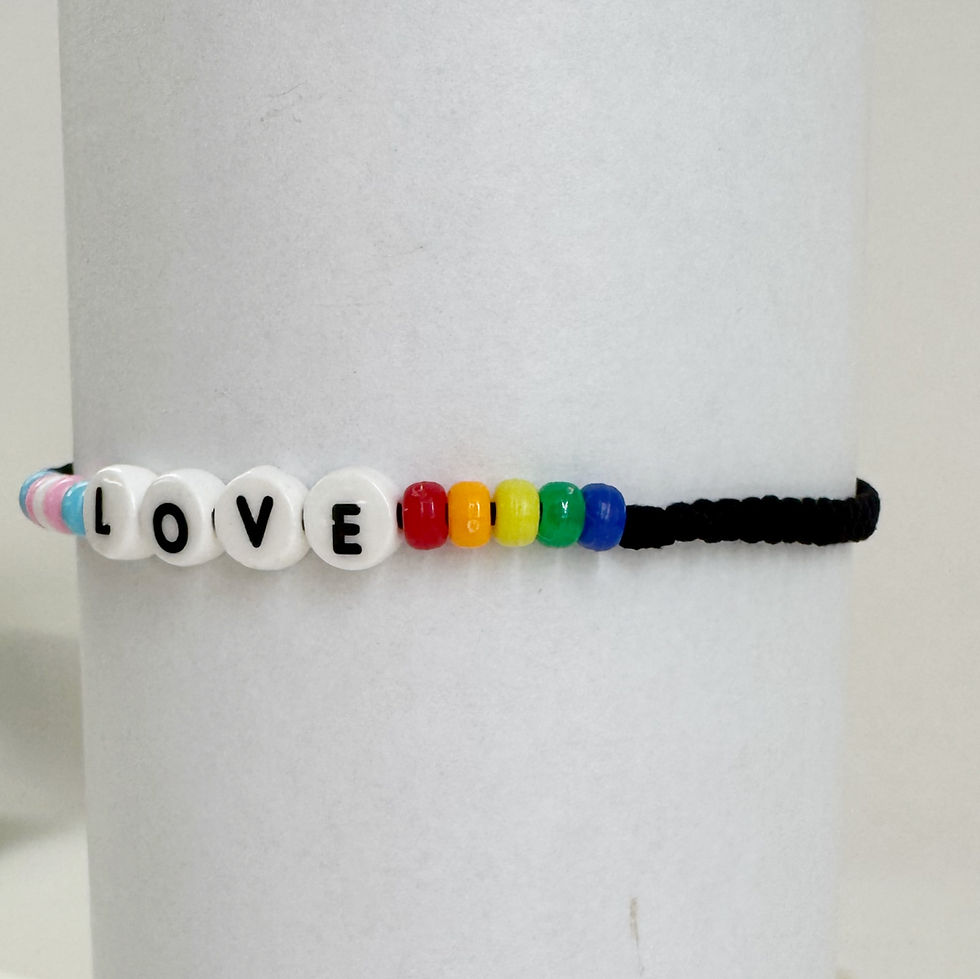 Thumbnail: Pride / Trans Love Reclaimed Stretch Adjustable Bracelet