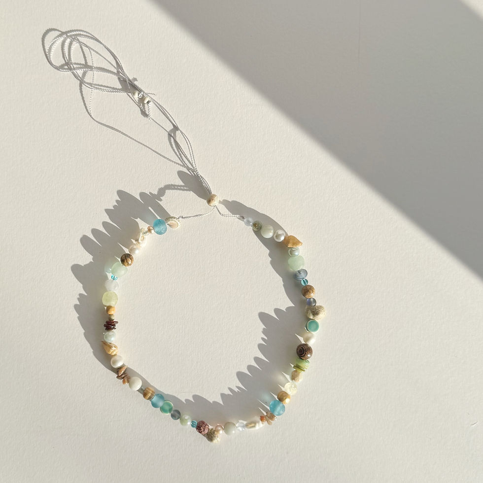 Thumbnail: Adjustable Recycled Beach Necklace Choker (N24)