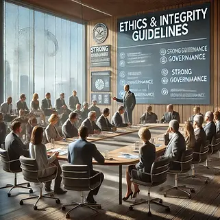 Symbolische Darstellung von Ethik und Integrität im Vereinskontext.