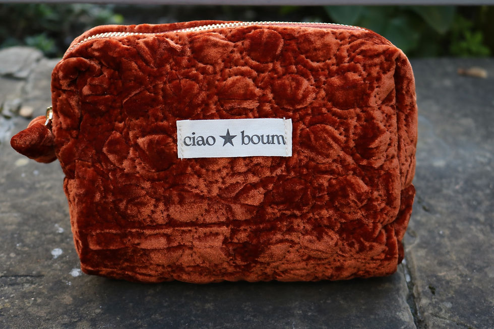 Trousse de toilette originale femme velours rouge Ciao Boum anoushka