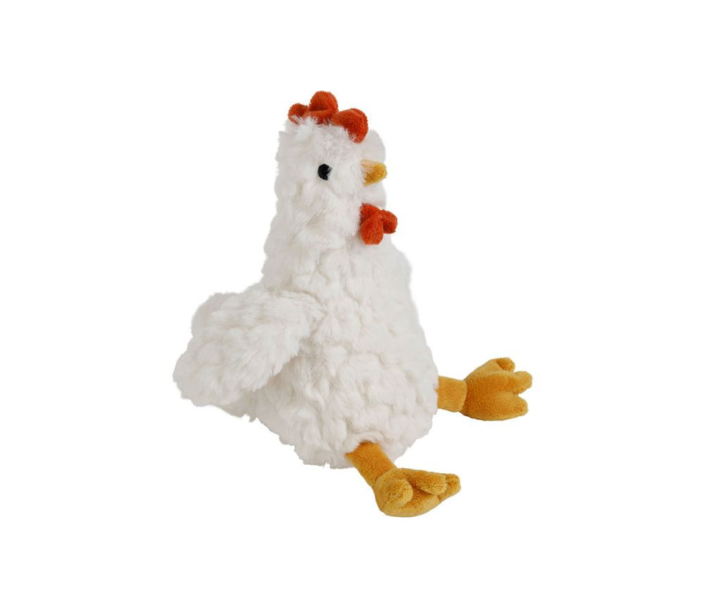 Petite peluche originale bébé poule blanche, Douster enfant sema design