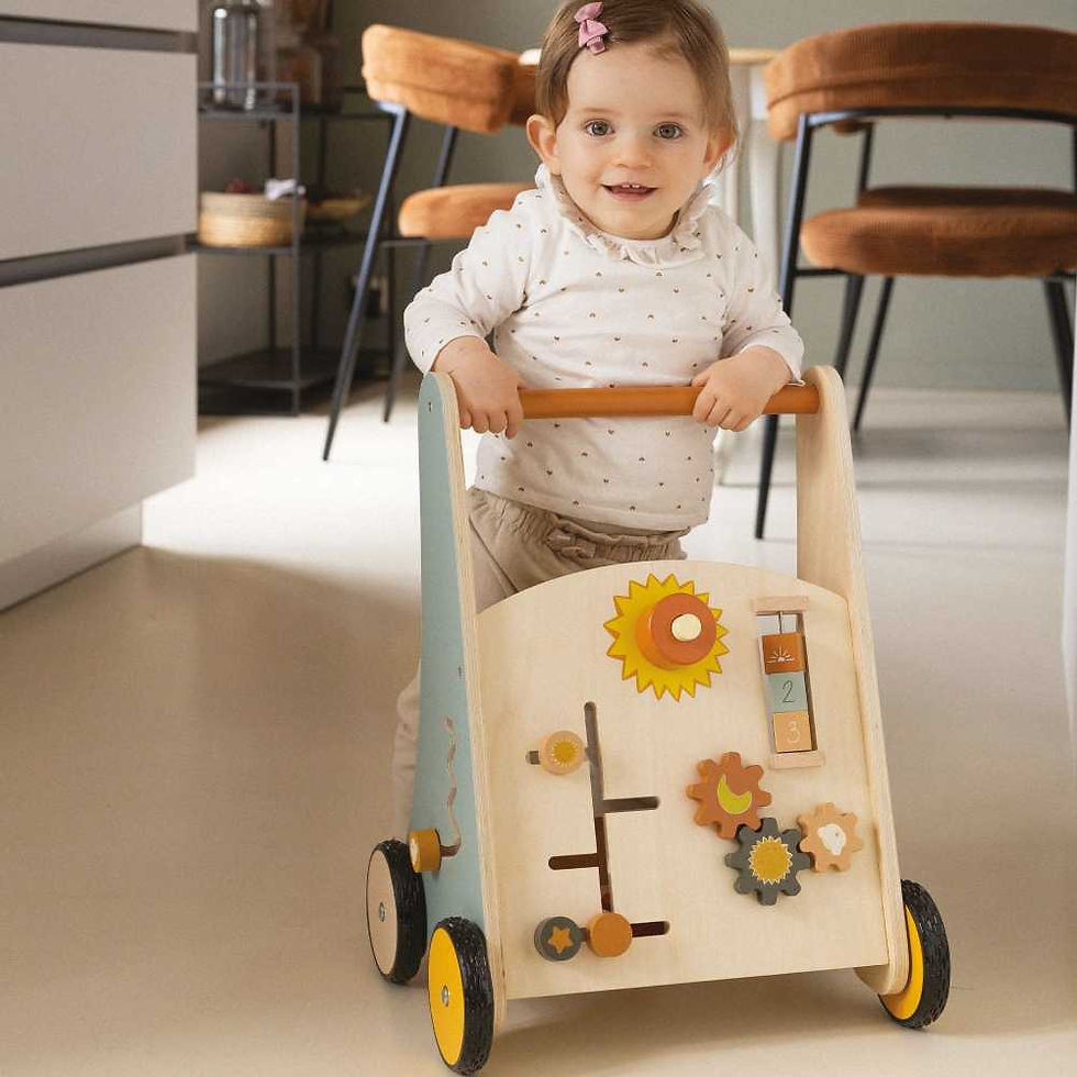 Charriot de marche multi activités original en bois enfant trois kilos sept