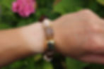 Bracelet original élastique en résine, beige marron et ambre ikita