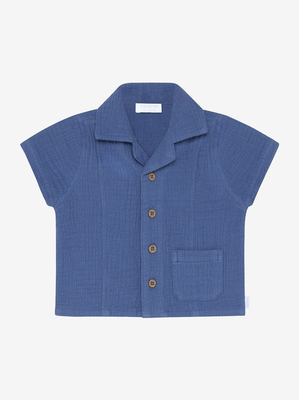 Chemise originale bébé garçon manches courtes gaze de coton bleu enfant noppies