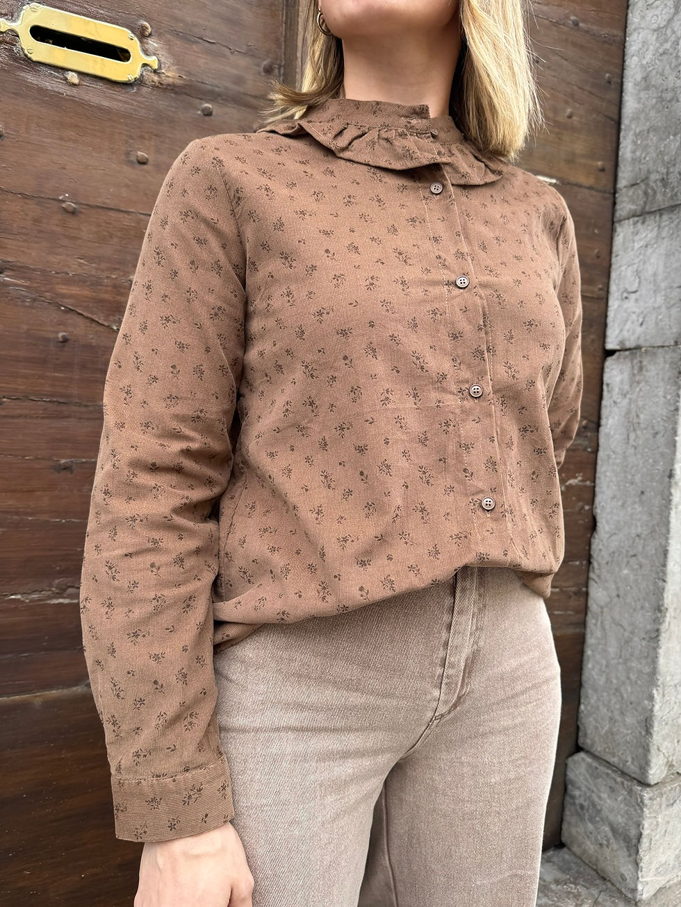 Chemise originale velours marron, Ella