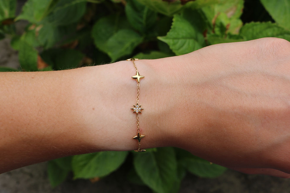Bracelet en acier inoxydable doré, constellation strass doré mile mila