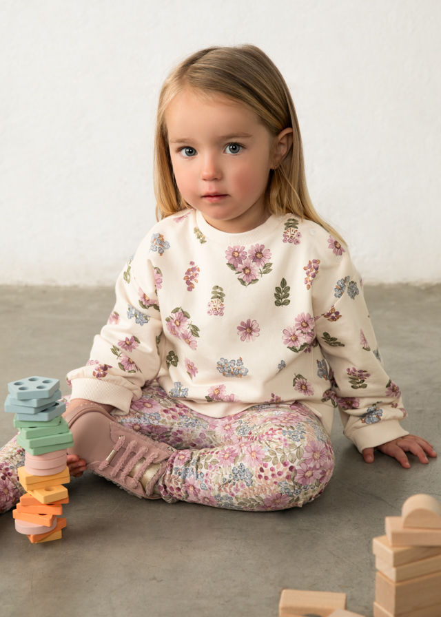 Pull écru à fleurs enfant mayoral
