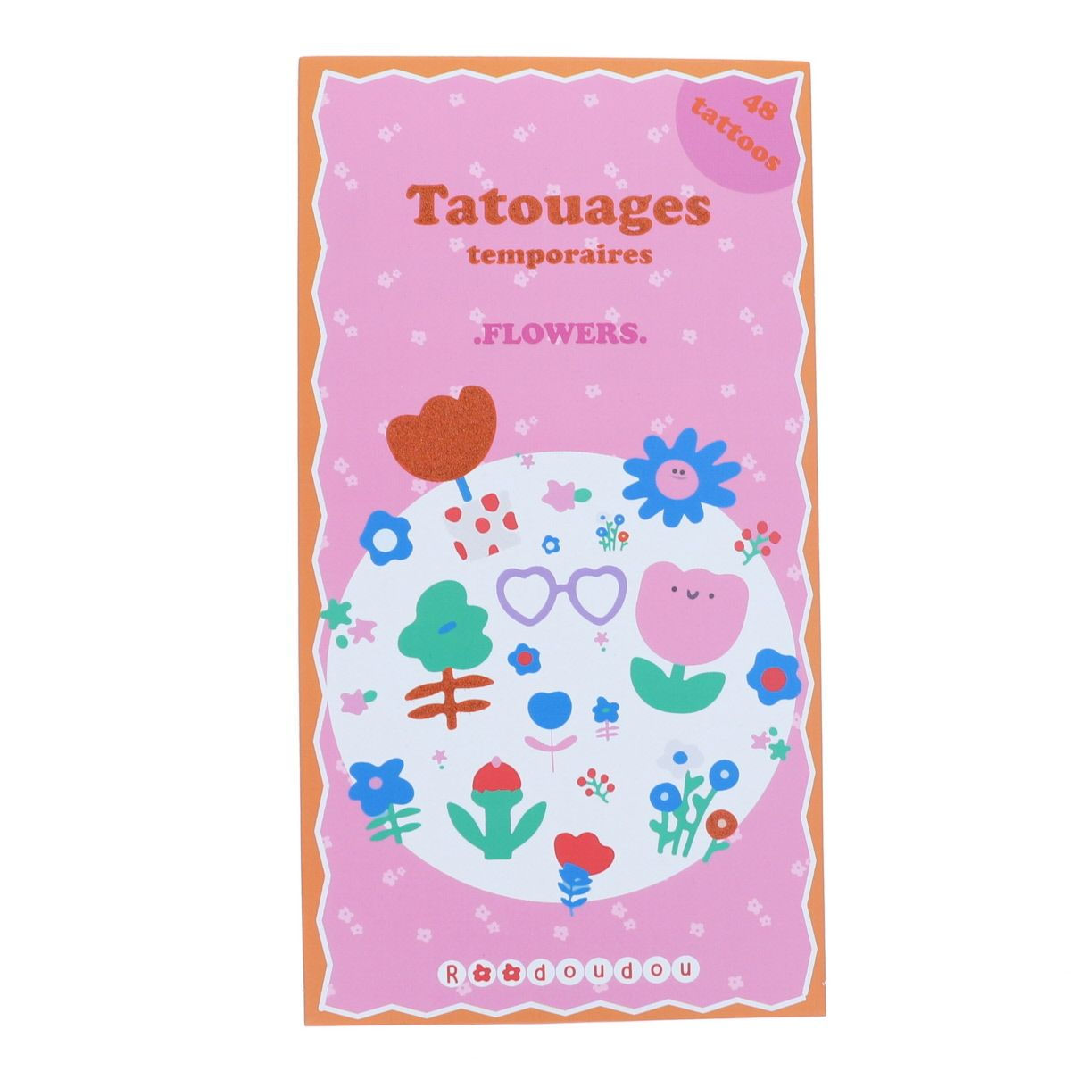 Set de 2 planches de tatouages originaux temporaires fleurs enfant le petit souk