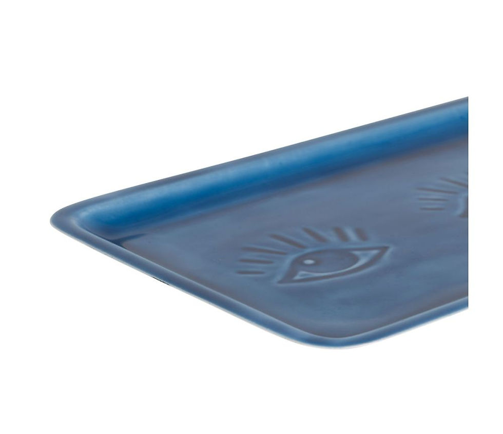 Plateau original en fer bleu indigo, Allegra sema design