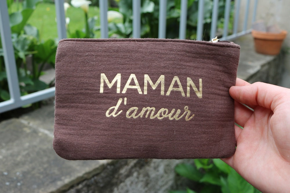 Pochette originale femme marron chocolat, Maman d'amour