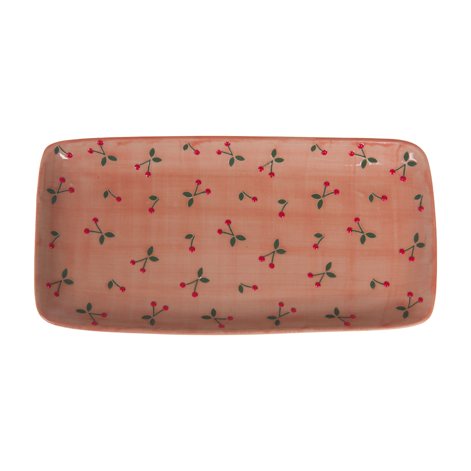Plat rectangulaire original rose, cerise Griotte amadeus