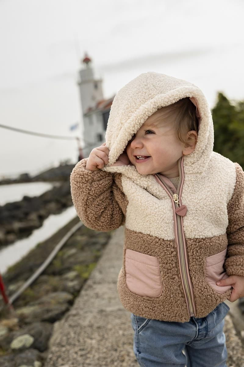 Manteau d'hiver original marron et crème bouclette Florac enfant marron