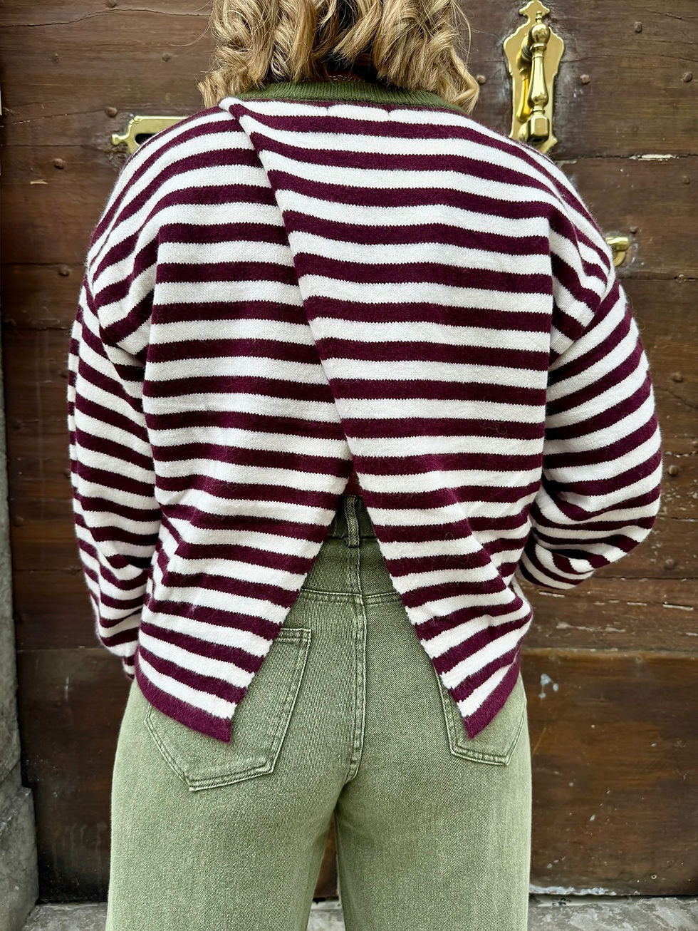 Miniature : Pull original rayé amour club vert, Louise
