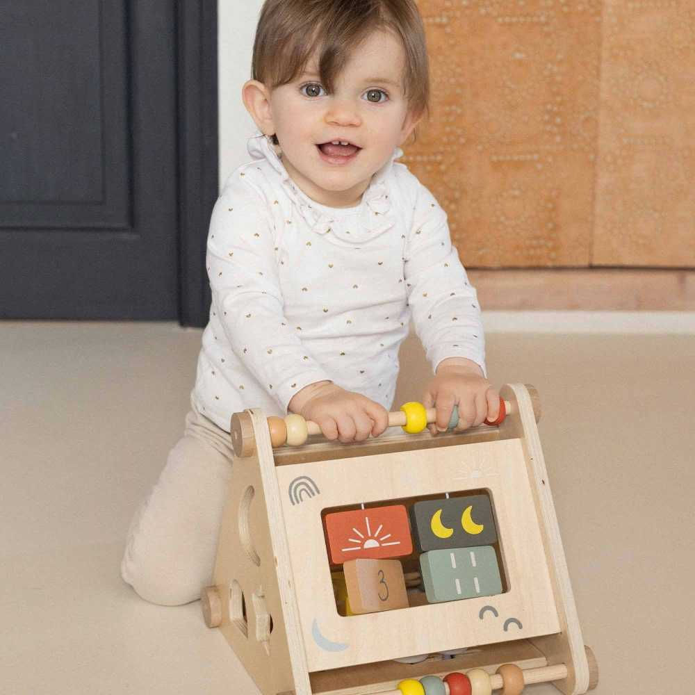 Triangle multi activités original en bois enfant trois kilos sept