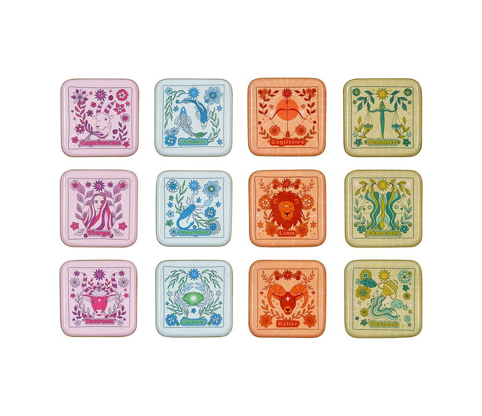 Plateau carré original astrologie, 12 signes sema design