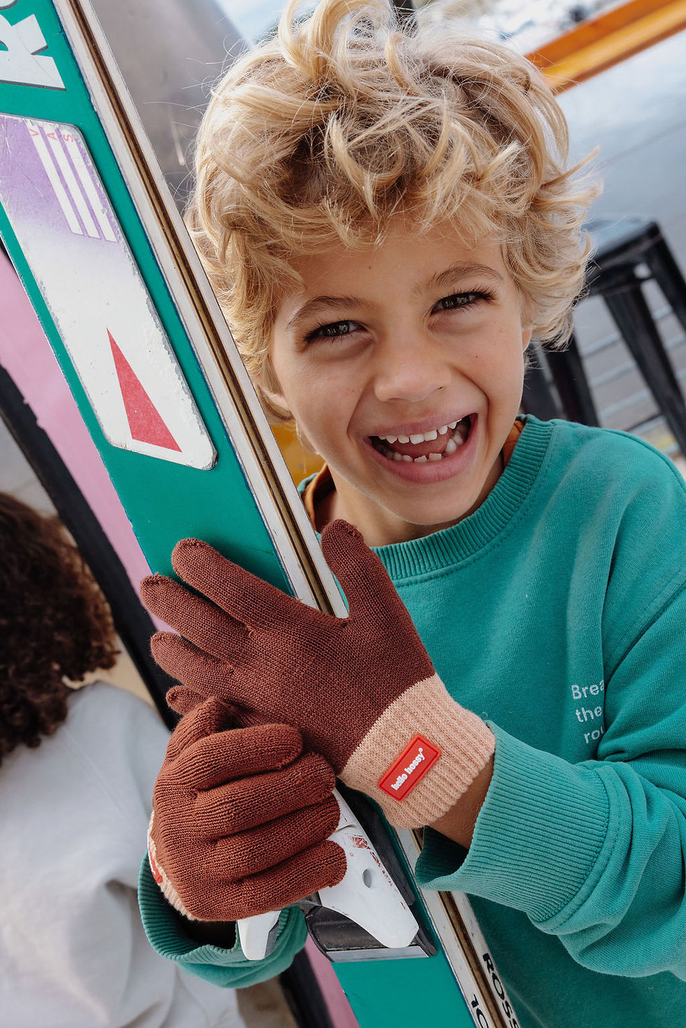 Gant enfant Handy Coffee marron Hello Hossy