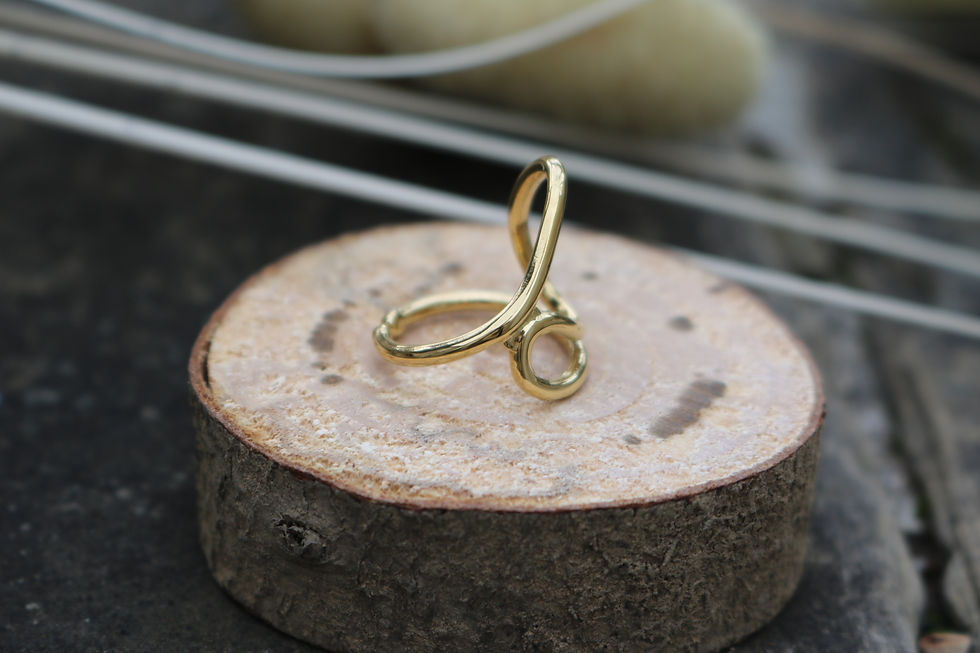 Miniature : Bague originale femme acier inoxydable dorée