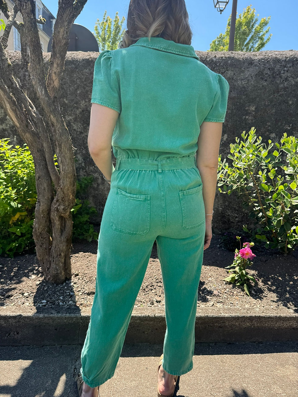 Miniature : Combinaison pantalon originale femme verte, Natalia