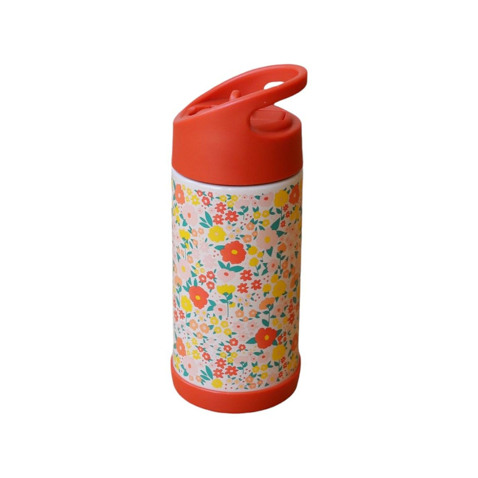 Gourde isotherme originale rouge fleurette enfant le petit souk