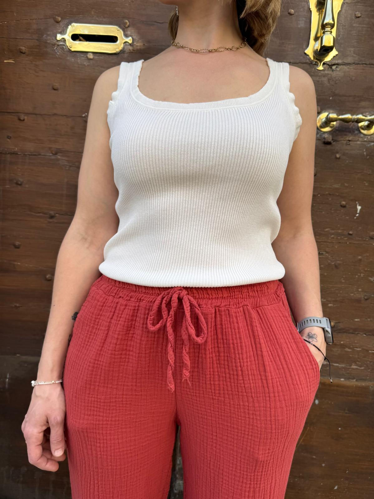 Top débardeur blanc original femme Margot